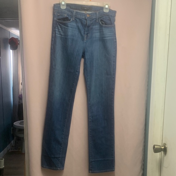 J Brand Women's Straight-Leg Jeans in Classic Blue Denim - Picture 6 of 6